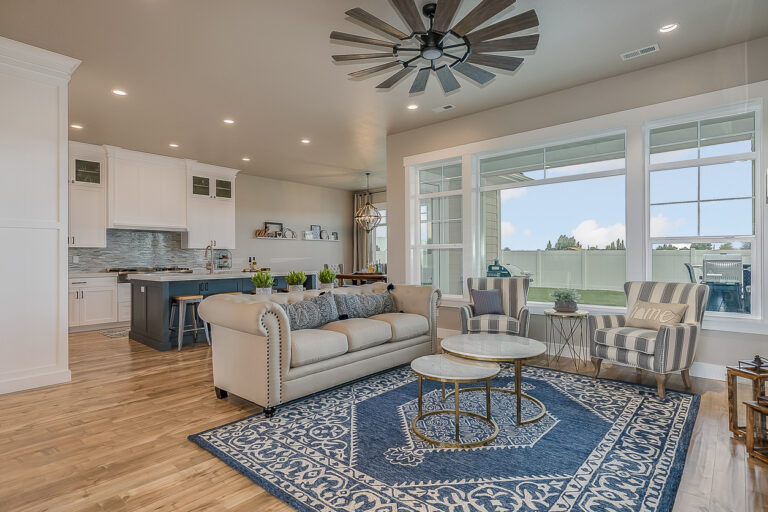 New house with finished hardwood flooring throughout main floor